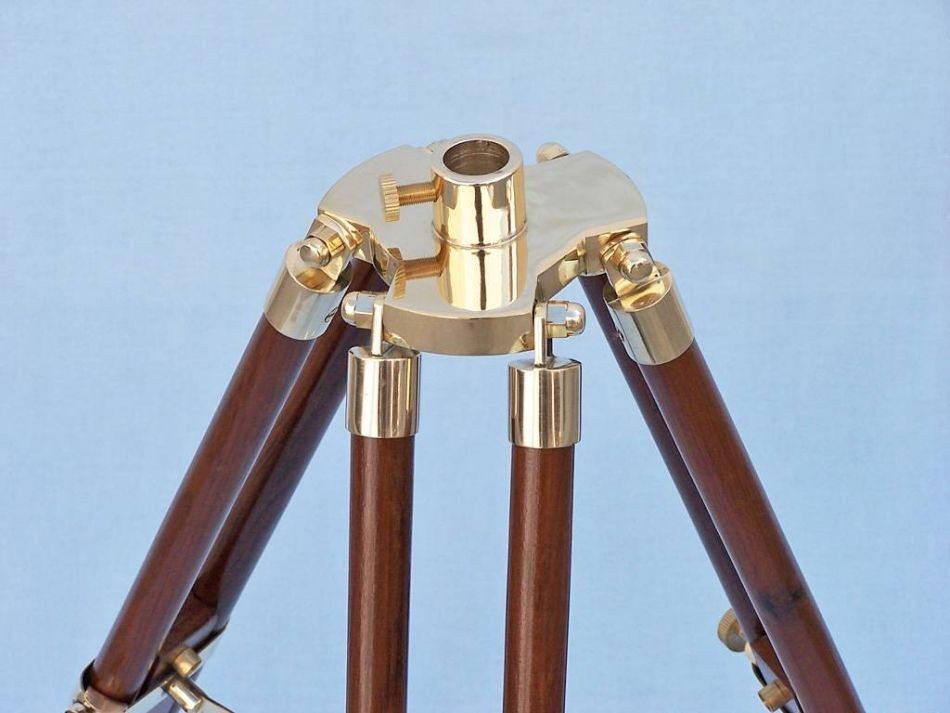 Decorative Wooden Brass Compass Table 23"