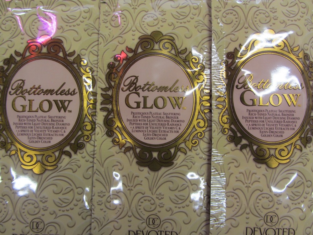 3 PACKETS DEVOTED CREATIONS BOTTOMLESS GLOW  NATURAL BRONZER TANNING LOTION