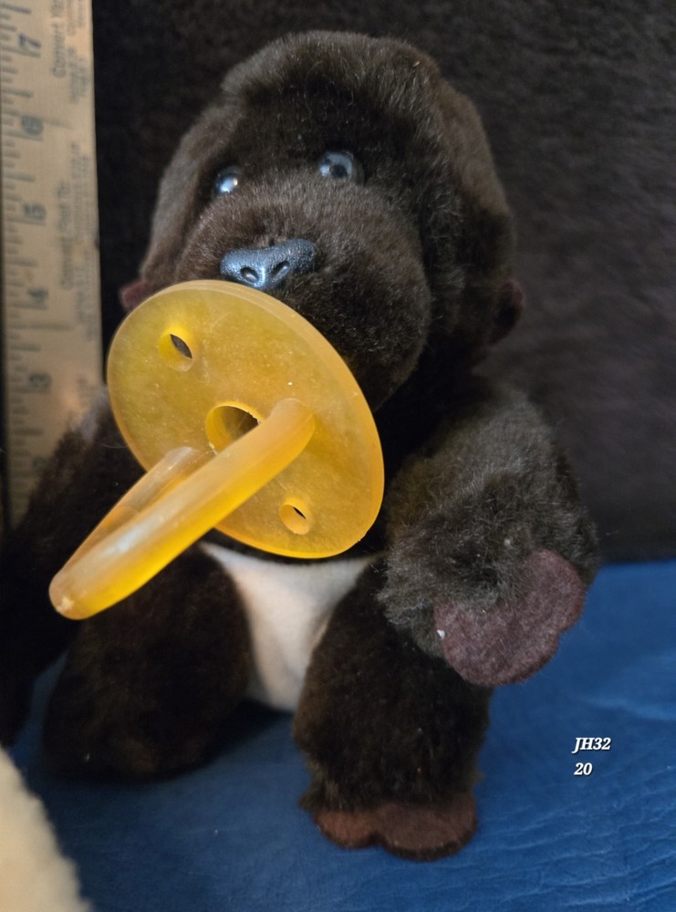 2 Plush Monkeys. Pacifier. ACE Amusement Park Novelty.