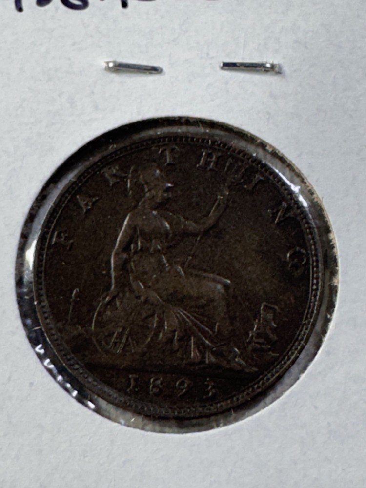 1893 Great Britain 1 Farthing Cleaned
