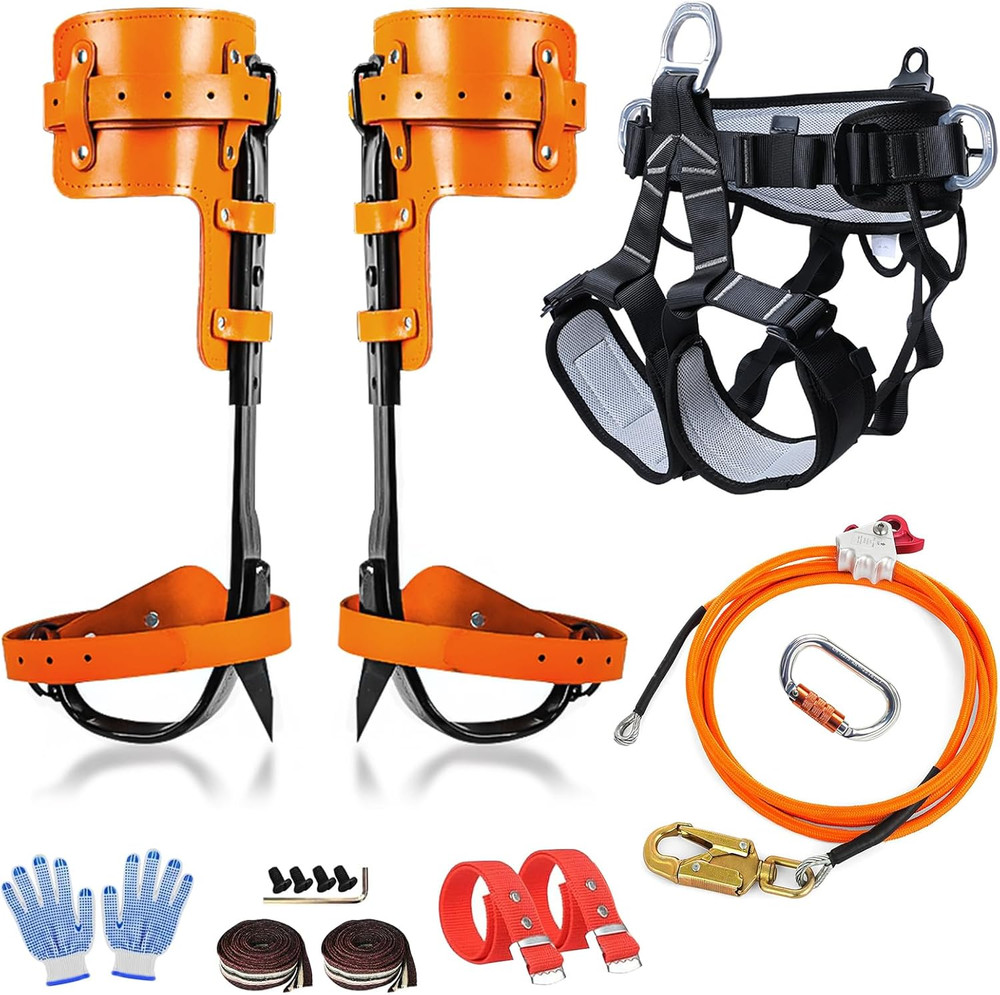 Tree Climbing Gear, Tree Climbing Spikes, Tree Climbing Gear with Adjustable Cli