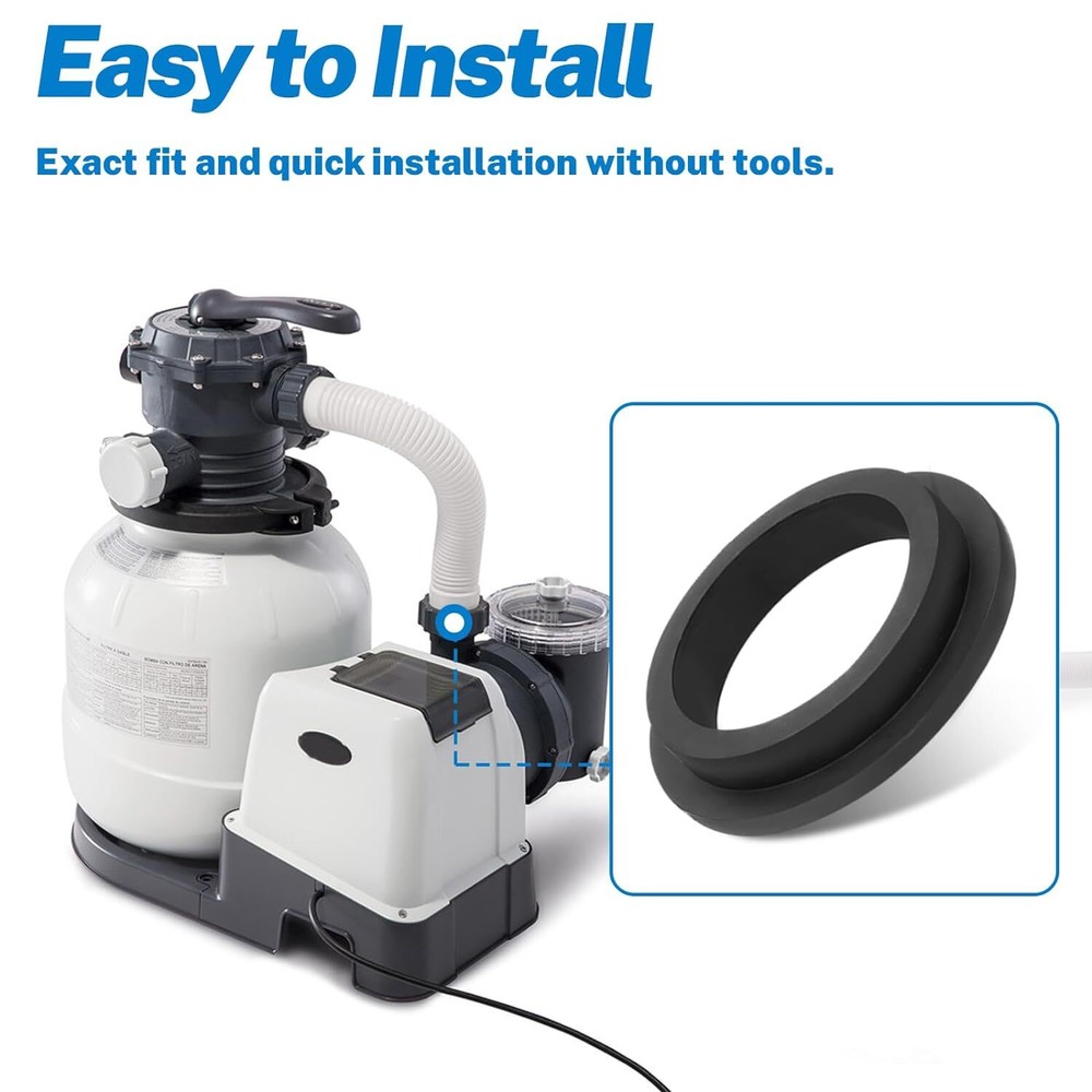 Pool L-Shape O-Ring Gasket Replacement for Intex Sand Filter Pump black