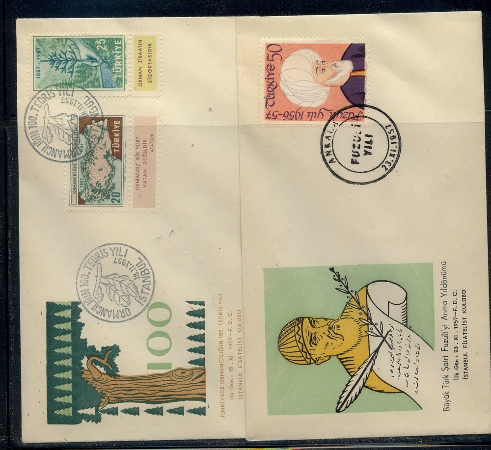 Turkey   2  nice  cachet  first day covers