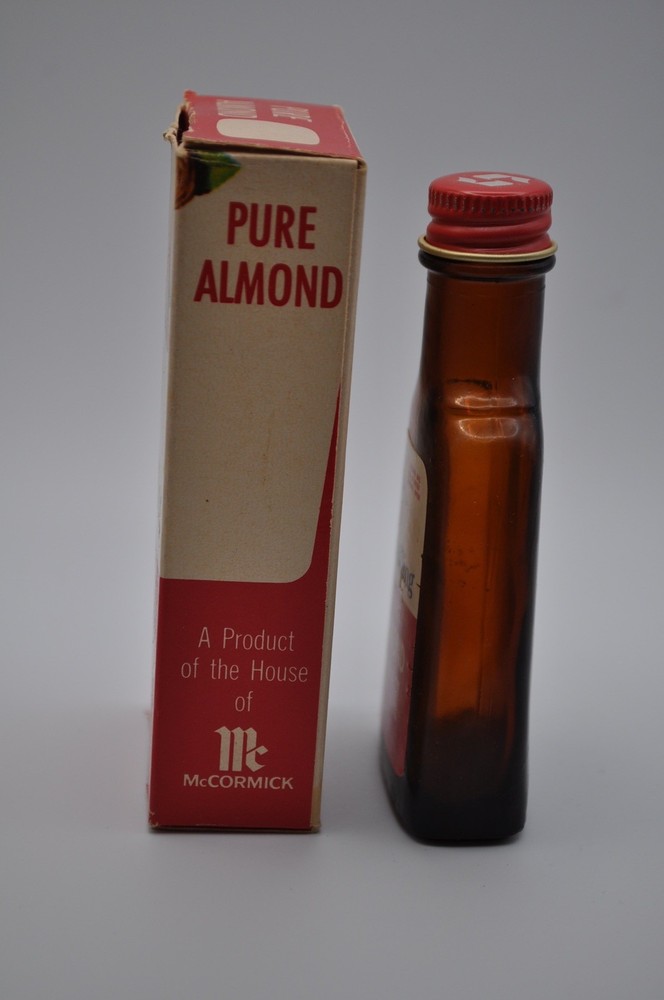Vintage Schilling Almond Extract with Box Prop Pre Bar Code Empty Prop