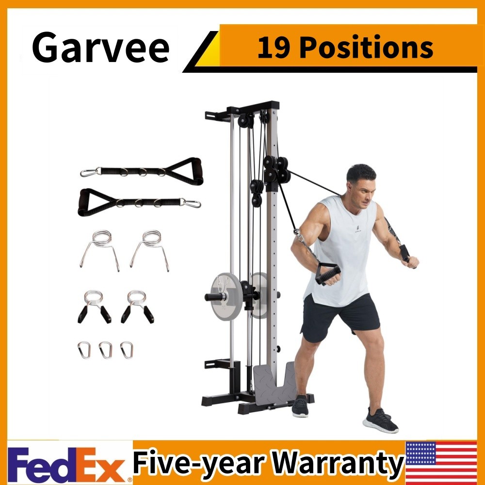 Wall Mount Cable Machine LAT Pulldown Machines with 19 Positions Weight Workout