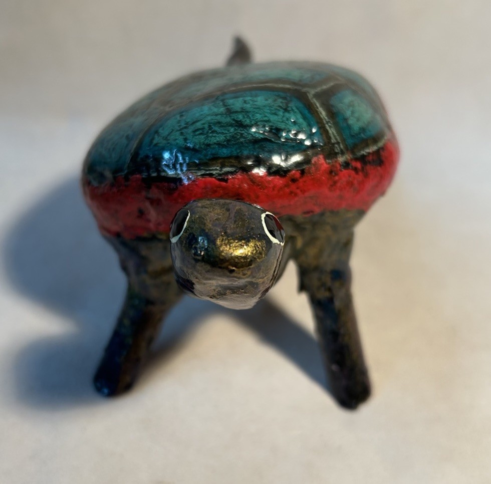 VTG Mixed Materials Handmade Turtle Figurine