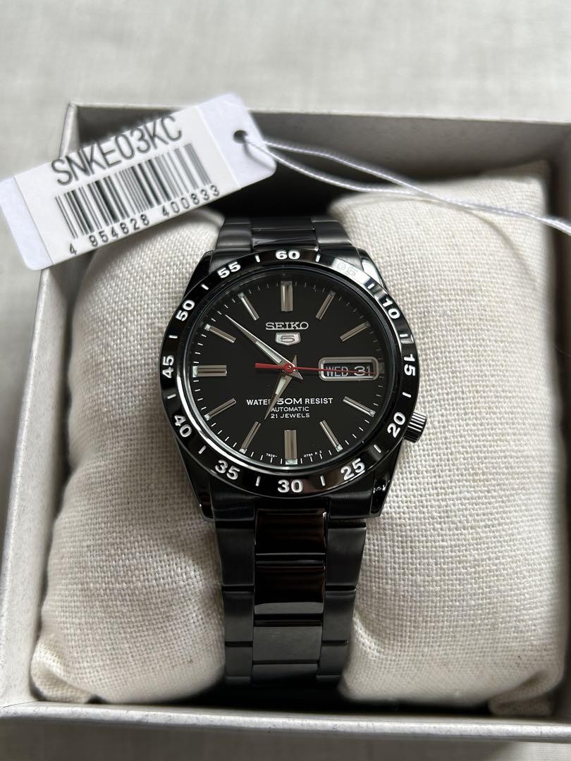 SEIKO SEIKO5 SNKE03K1 Black Automatic Men's Watch in Box New