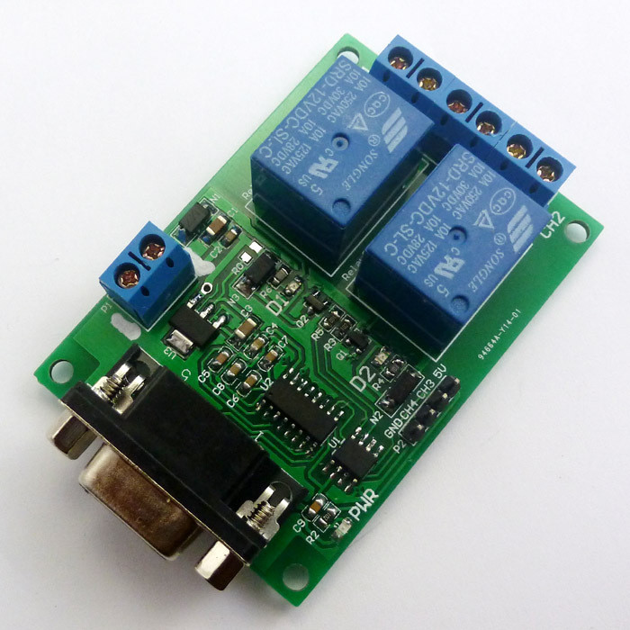 1PCS 2 Channel Serial port Relay Module DC 12V PC Computer Remote Control Switc