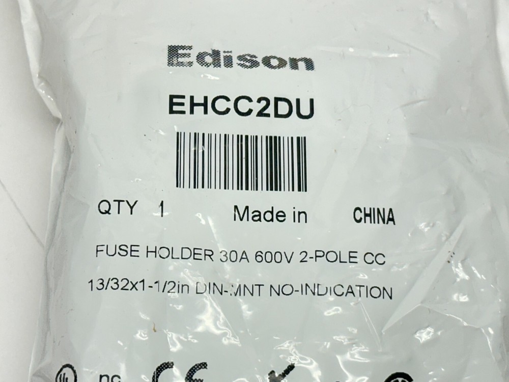 Edison EHCC2DU Modular Fuse Holder Class CC 2-Pole 30A 600V