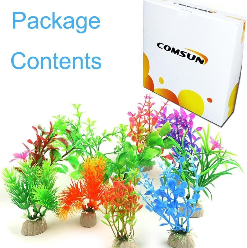 Endless Aquascaping Options: 10 Assorted Artificial Plants, 4-Inch Size Ideal