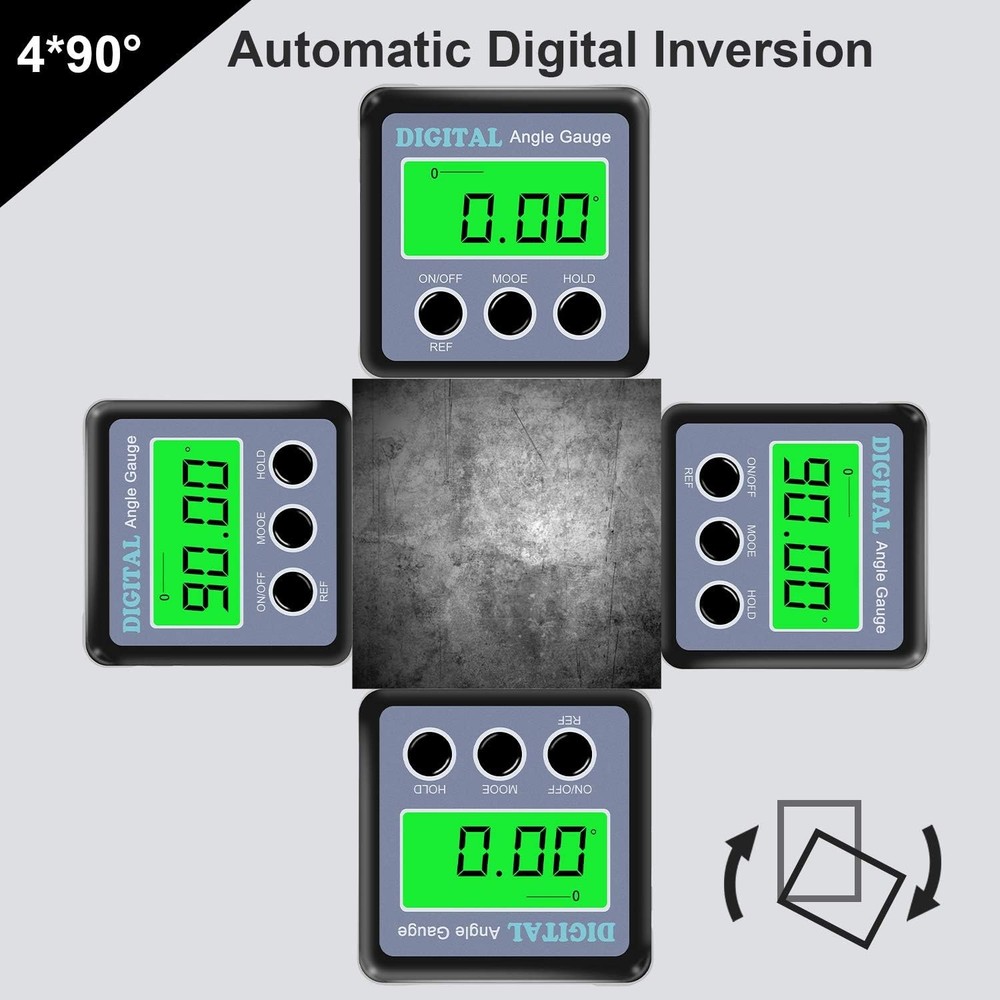 Digital Angle Gauge, Finder Magnetic Level Protractor, Silver
