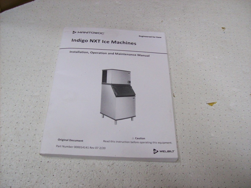 Dr1) Manitowoc Ice Maker 2020 Operator's Manual Indigo NXT Models