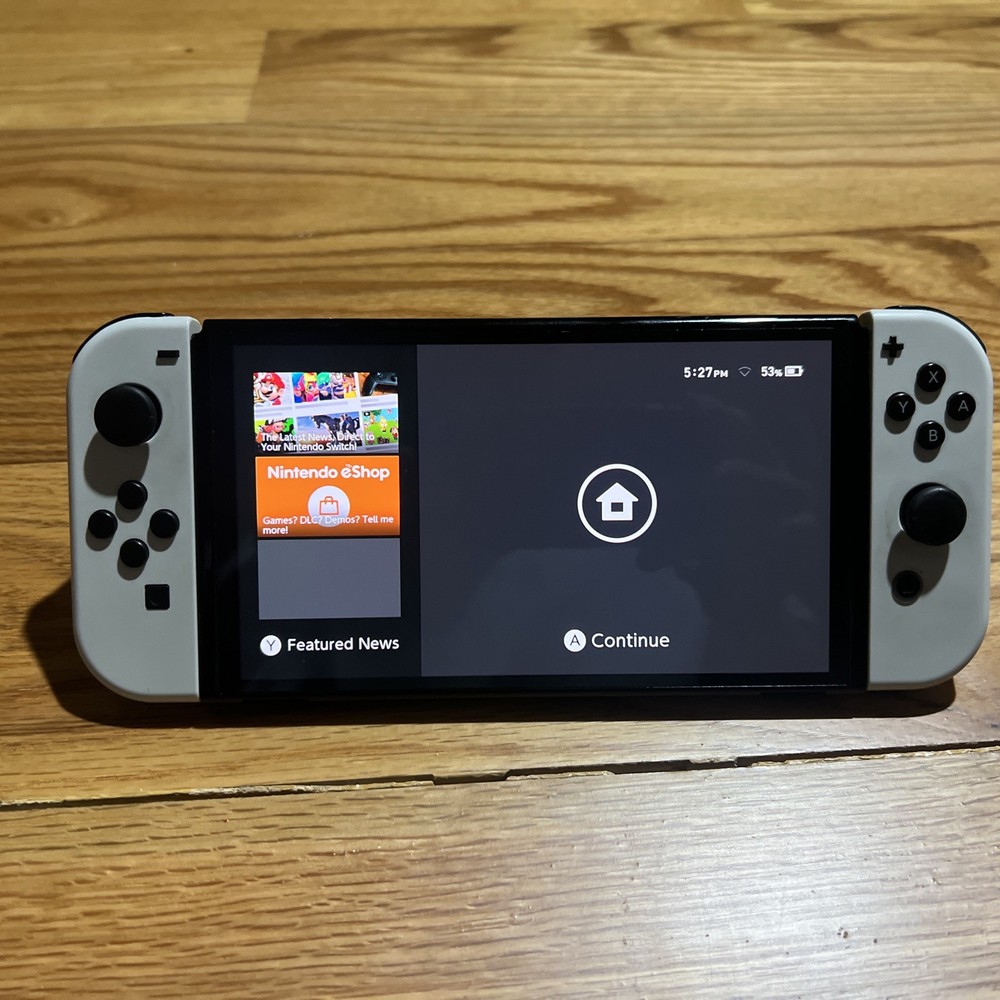Nintendo Switch Oled White Joycons W/ Dock, Grip, Carrying Case, & Straps “READ”