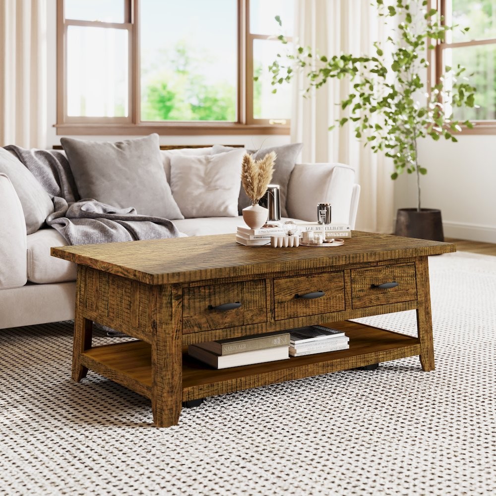 Rustic Farmhouse Solid Wood 50" Coffee Table