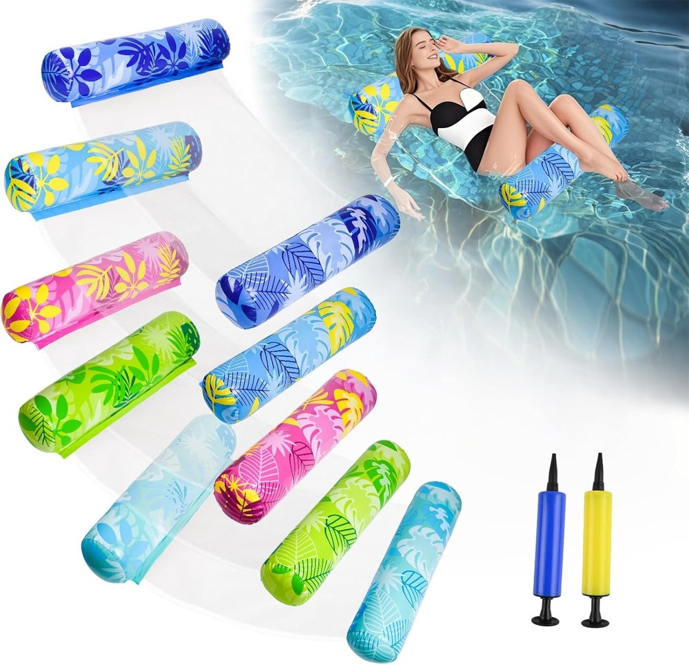 Inflatable Pool Floats Adult，5 Pack Multi-Purpose Pool Float Water Hammock