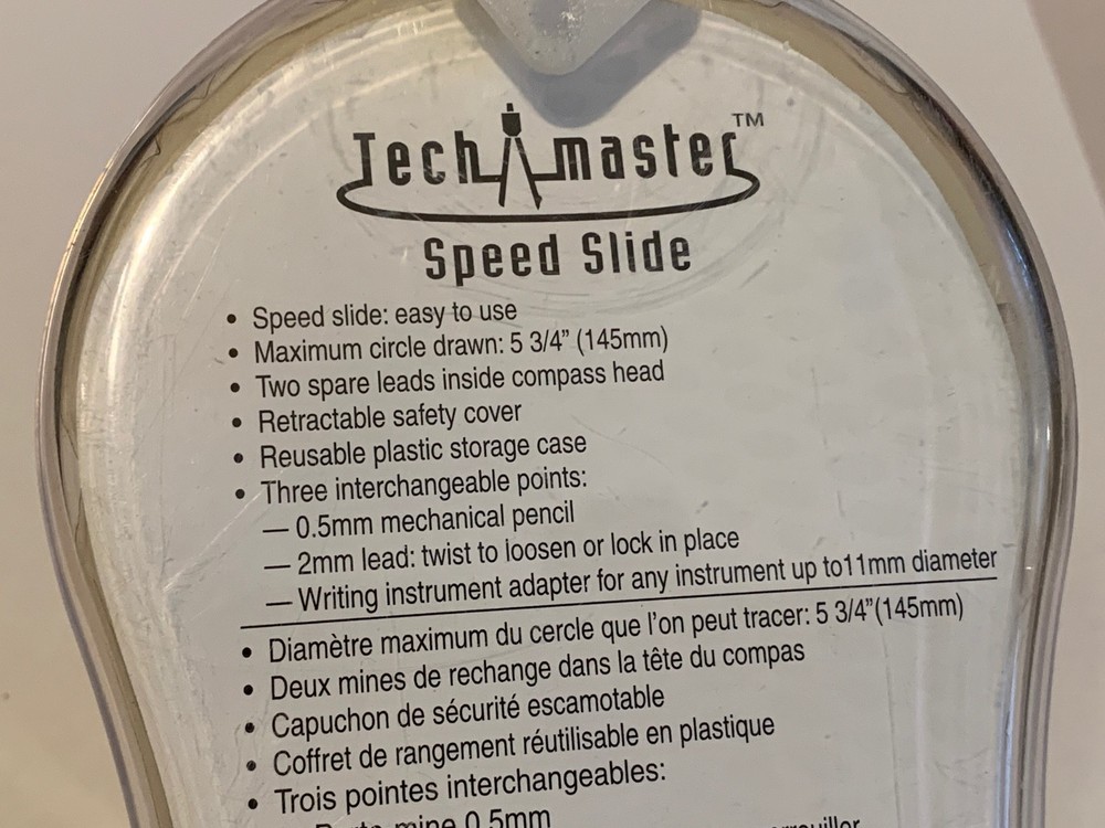 Staedtler Tech Master Speed Slide Maximum Circle 5 3/4" Drawing Compass Tool
