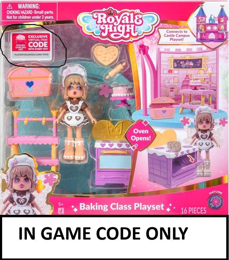 Royale High BAKING CLASS PLAYSET DOUGH DARLING HAT *CODE ONLY* Sent via EBAY MSG