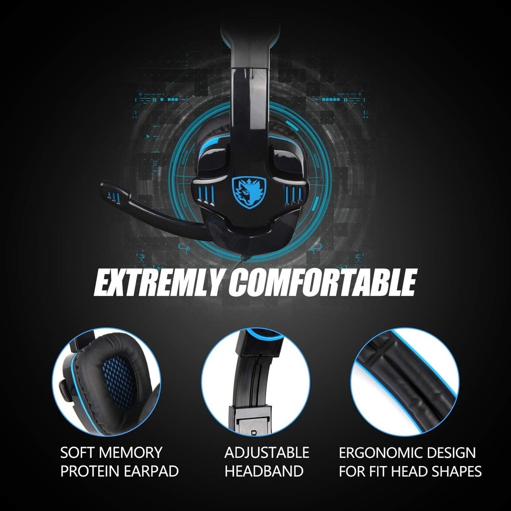 Gaming Headset Compatible With Xbox One, PS4, PC, Volume Controller, Noise Cance