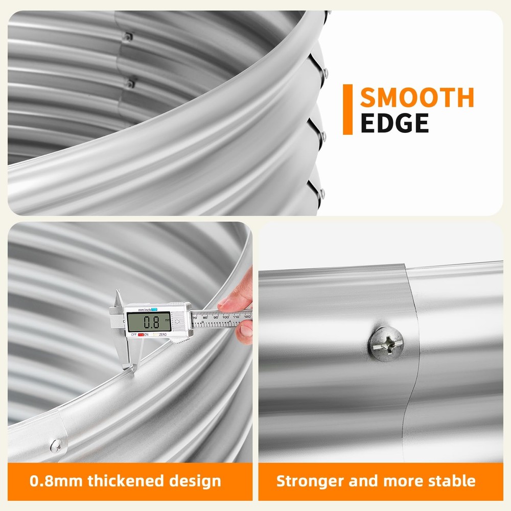 36 inch Fire Pit Ring, Galvanized Fire Ring 1.5ft high, Wood Burning Fire Pit...