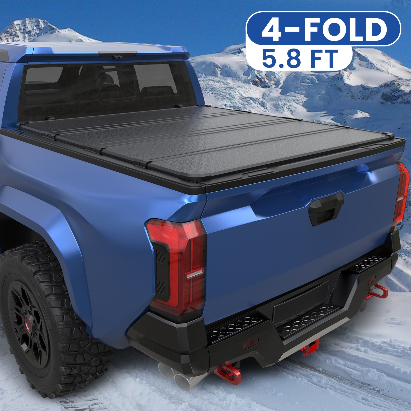 5.8FT Truck Tonneau Cover 4-Fold For 2009-2026 Ram 1500 Waterproof