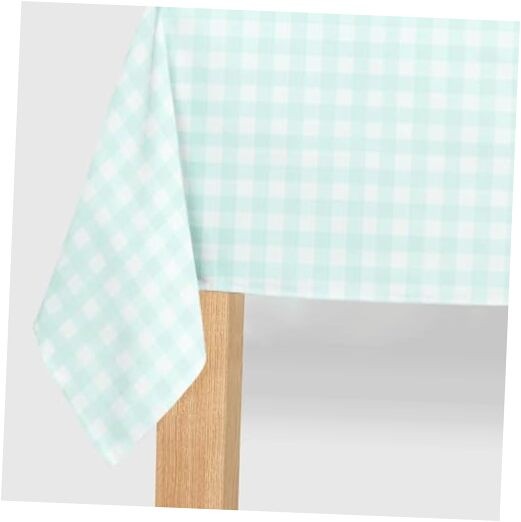 Gingham Paper Tablecloth | Rectangle Tablecloth/Table Cover for Bridal Mint