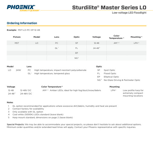 Phoenix Lighting Sturdilite Master Series Low Floodlight 12-48V 24W