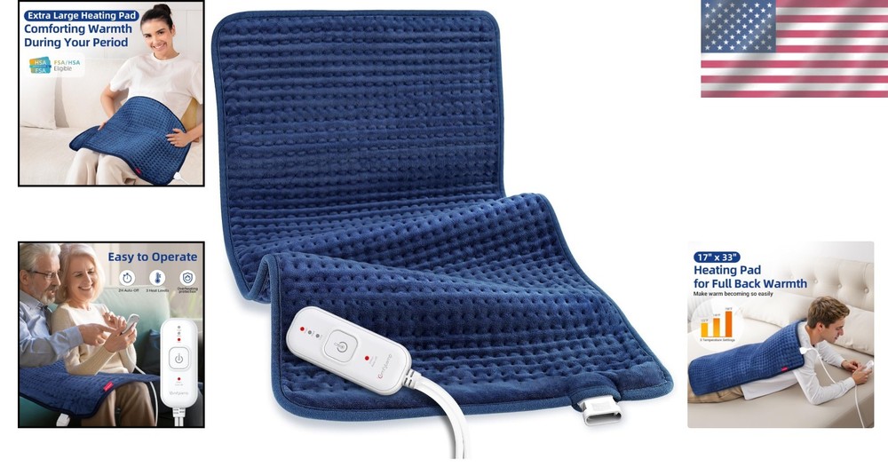 Washable Electric Heating Pad, FSA HSA Approved