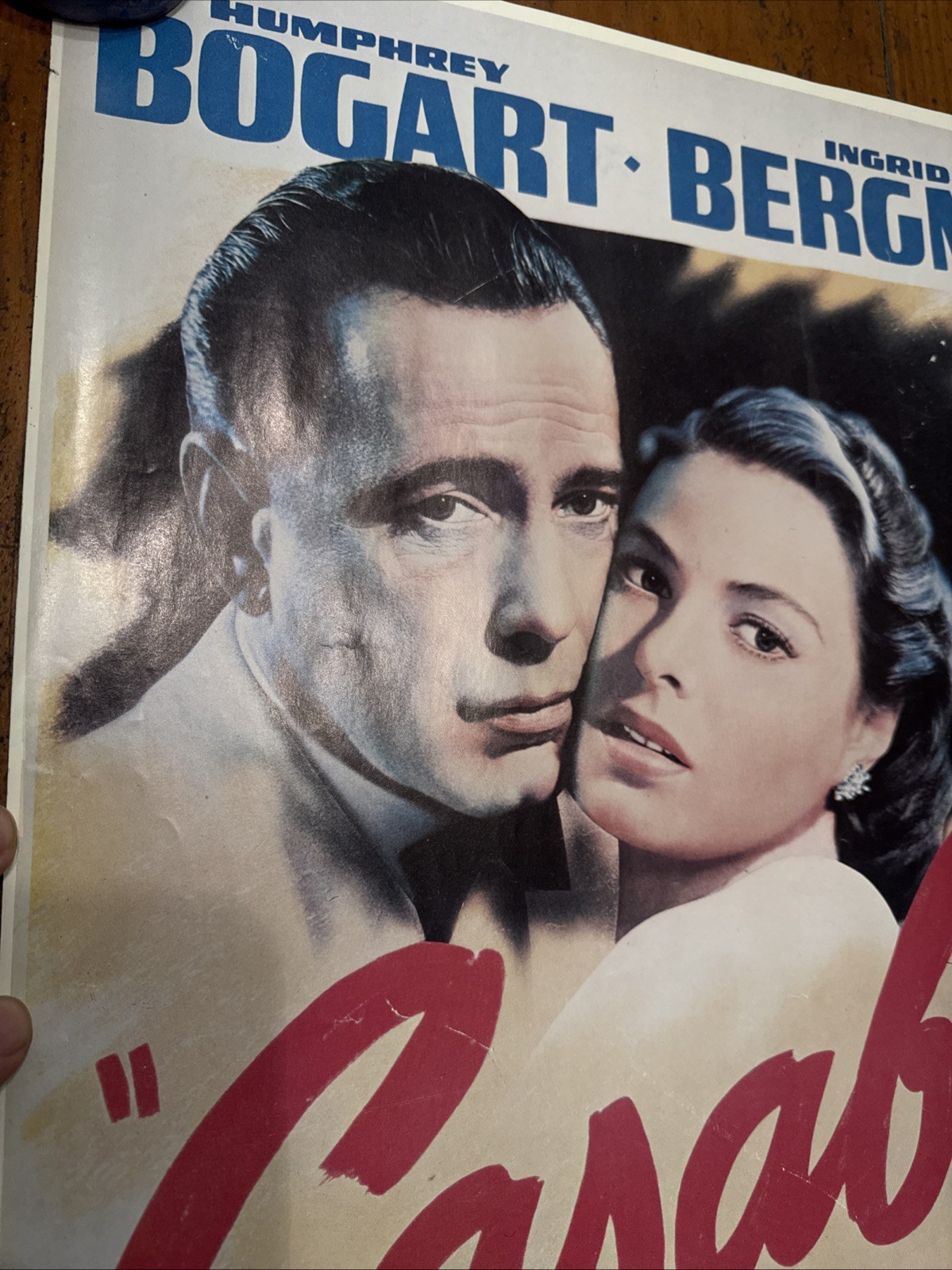 Vintage Casablanca Movie Poster 23 x 18 3/8 Inches