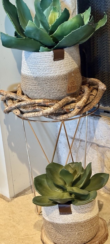 KARMA JUTE BASKETS PLANTER SET (2) Small - Medium NWT