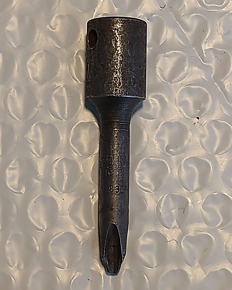 APEX TOOLS 833, 3/8" SOCKET DRIVEN, #3 PHILLIPS SCREWDRIVER BIT.