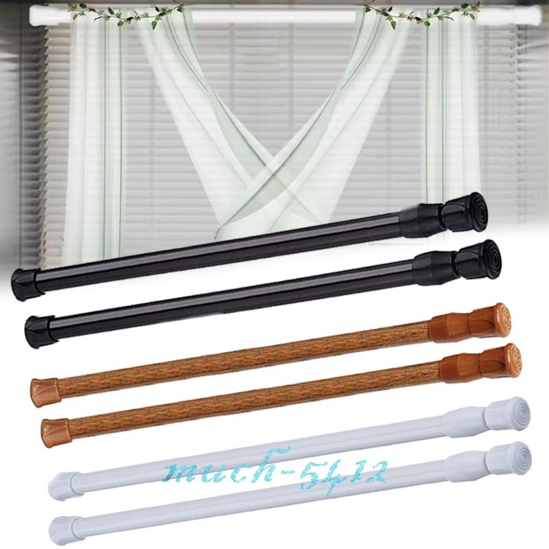 Adjustable Length Spring Loaded Tension Curtain Rod for Window Kitchen, Bathroom