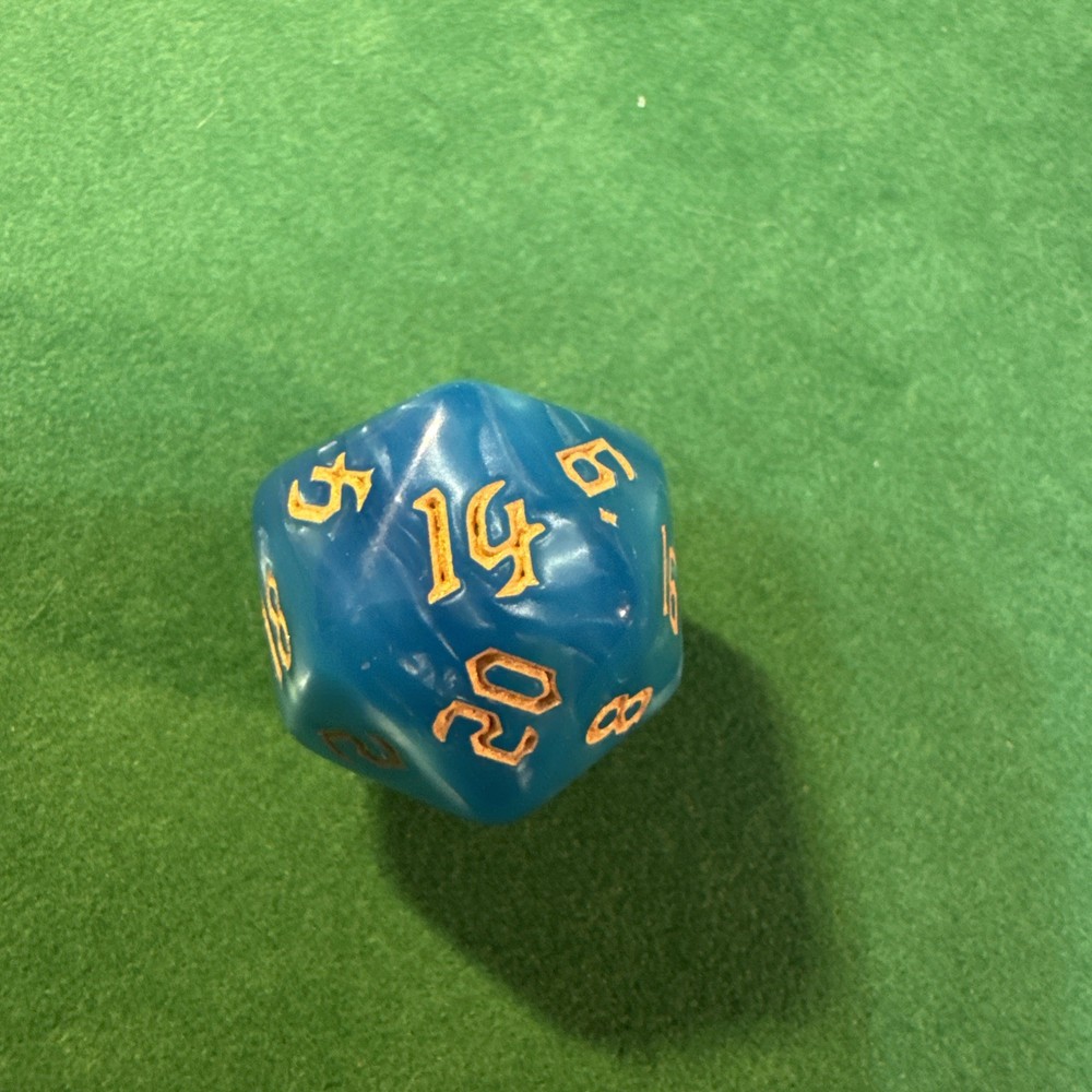 Marbled Blue 7-piece Acrylic Dice Set - RPG DND 28
