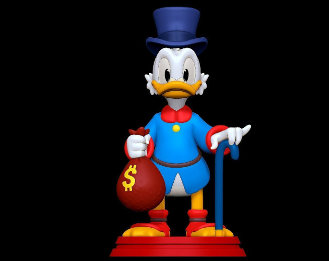 UNPAINTED Uncle Scrooge McDuck 3d Printed Model Kit