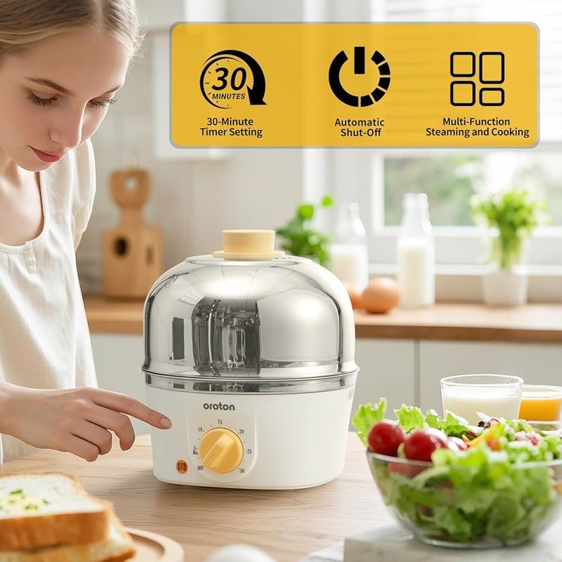 9 Egg Cooker Multi Function Timer Auto Shut Off Poached Omelet Steamer New