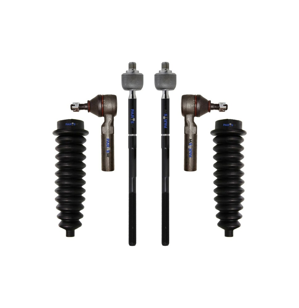 6 Pc Inner Outer Tie Rod End Link Set w/ Steering Boot for PT Cruiser Dodge