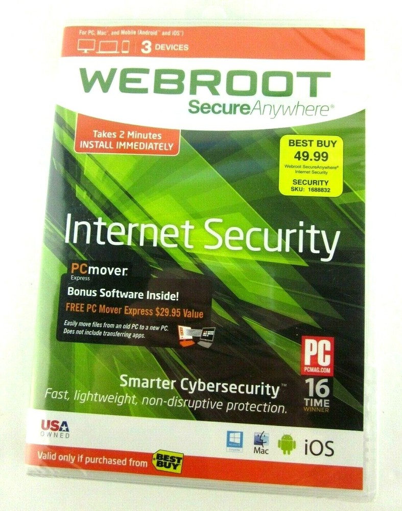 Webroot Internet Security Secure Anywhere CD New Sealed