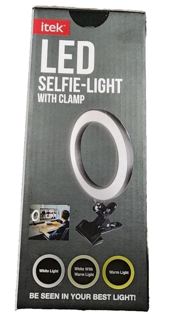 Itek 8" LED Clamp-On Selfie Ring Light with 3 Light Modes – Adjustable Lighting
