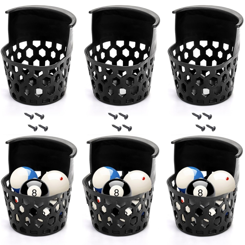 6 Pack Pool Table Pockets Heavy Duty Billiard Pockets Set Including 4 Corner ...