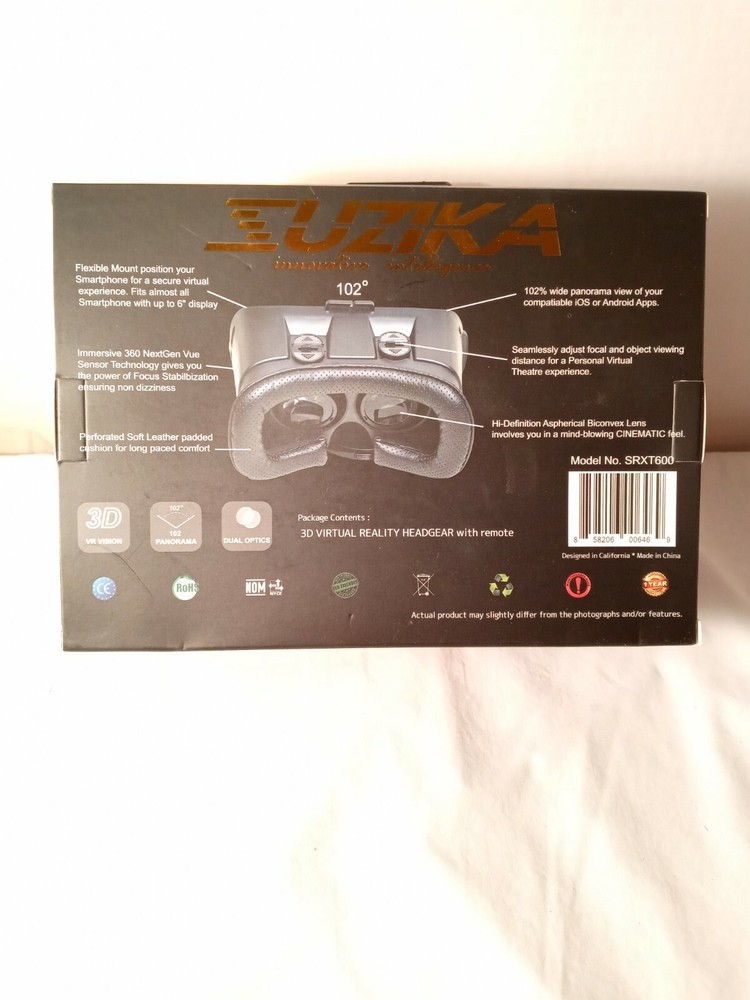 Zuzika 3D Virtual Reality Headgear With Remote