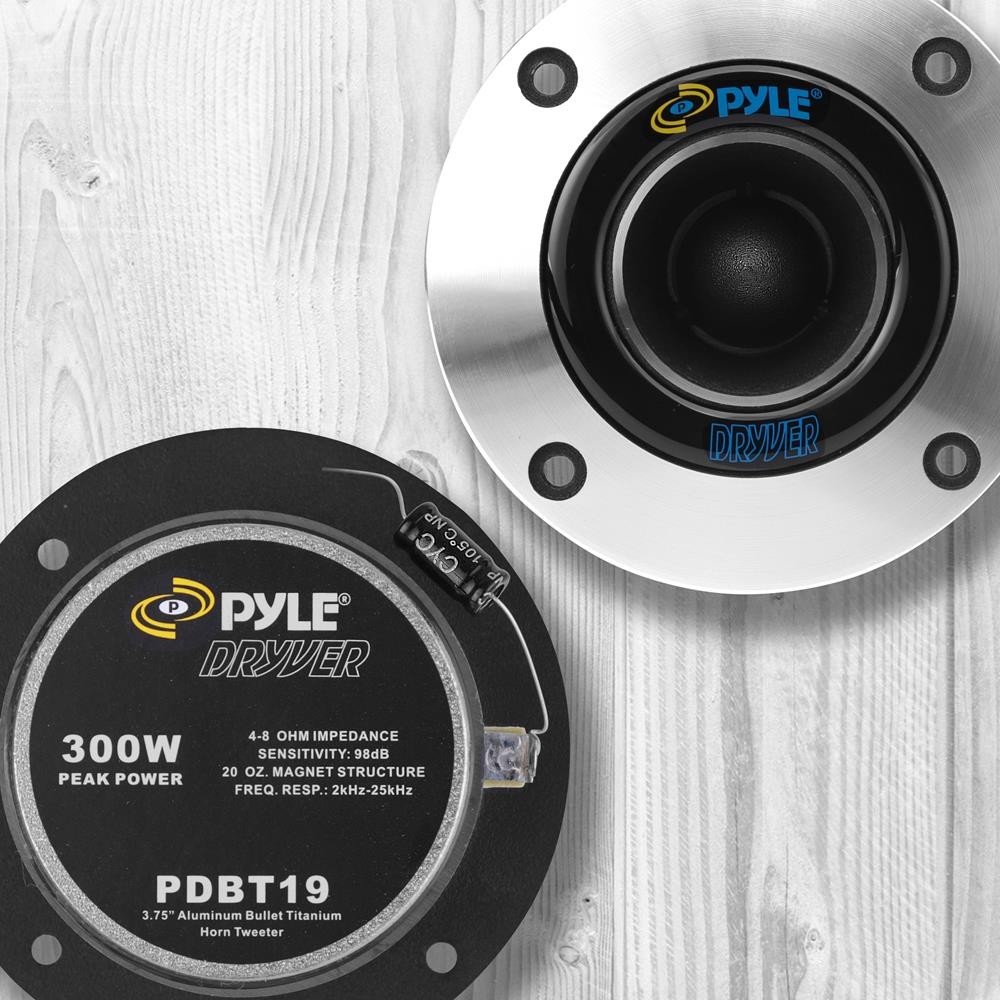 Pyle 3.75'' Aluminum Bullet Titanium Horn Tweeter