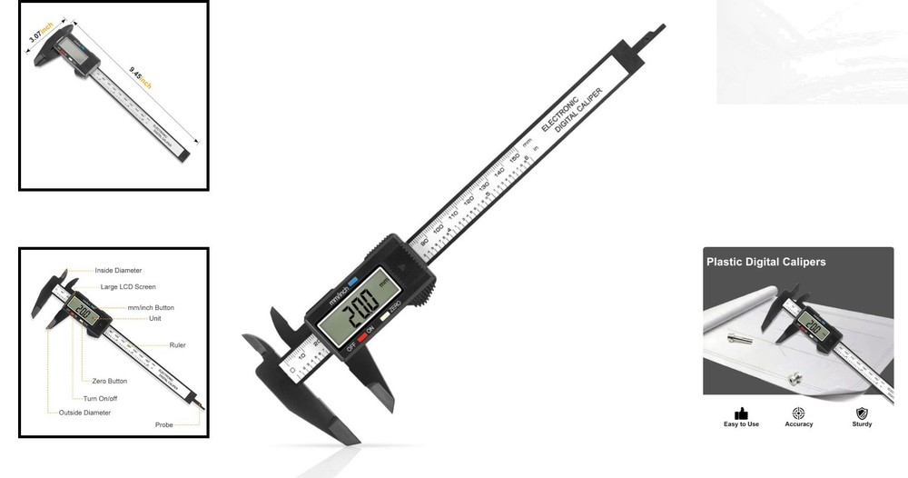 0-6 Inch Digital Caliper with Zero Setting & Precision for Home Projects