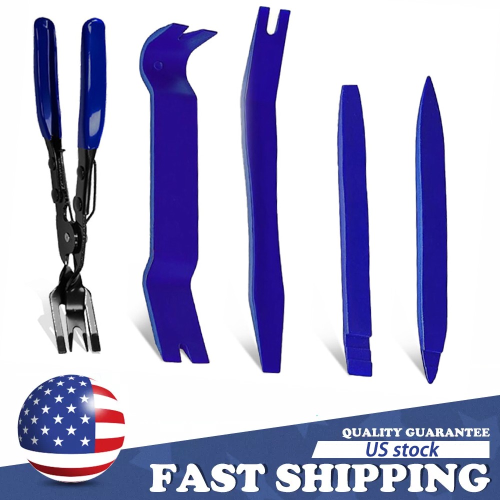 5Pcs Kit Car Trim Removal Plier Tool Set Door Panel Fastener Dashboard Plastic