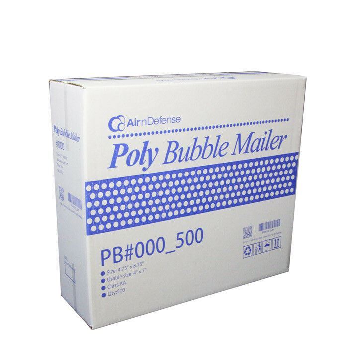 5000 #000 4x8 Poly Bubble Padded Envelopes Mailers Shipping Bags AirnDefense