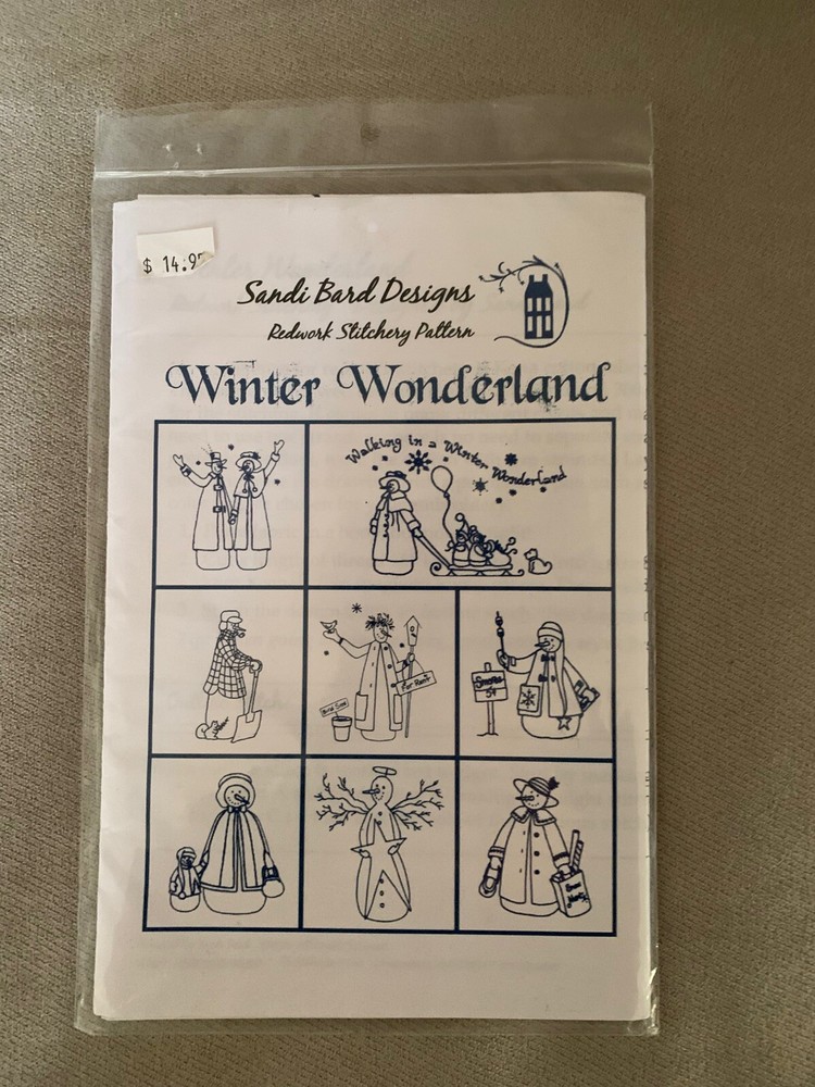Sandi Bard Redwork Winter Wonderland Pattern New