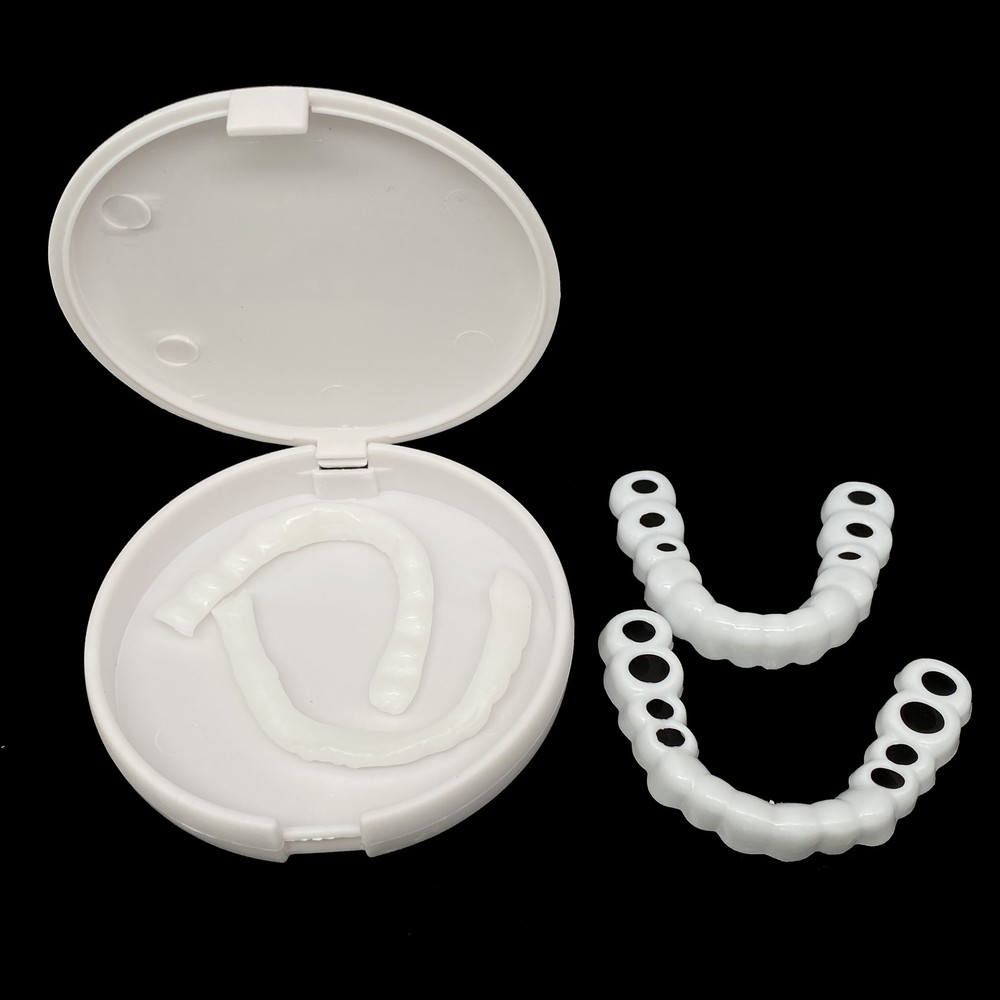 Upper + Lower False Teeth Dental Veneers Denture Tooth Cover Set