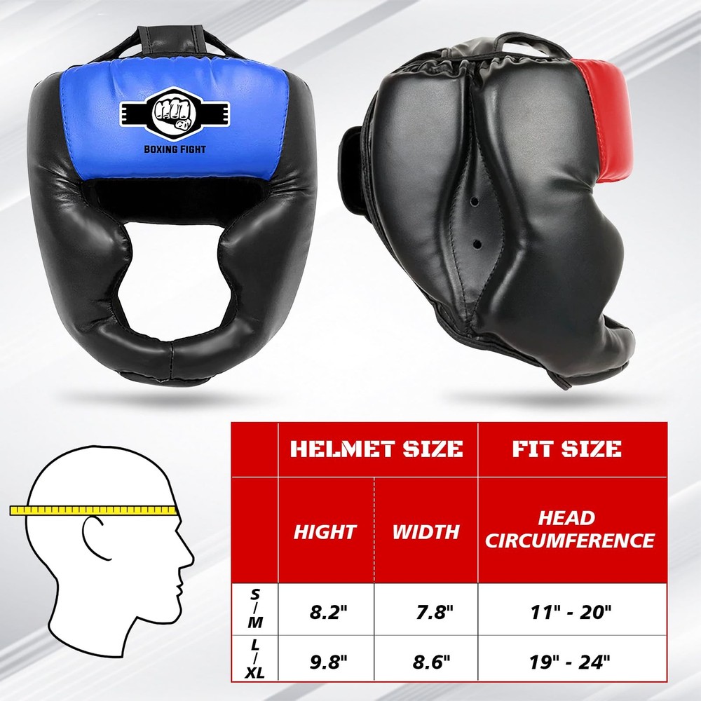 2 Pack Boxing Headgear, Gear Equipment Small-Medium, Red & Blue