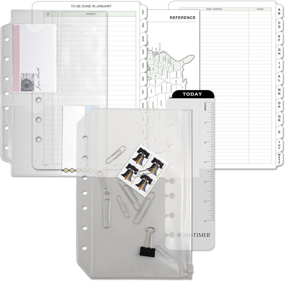 Day-Timer Distressed Look Starter Set Organizer, Undated, 7 Ring, Desk Size,