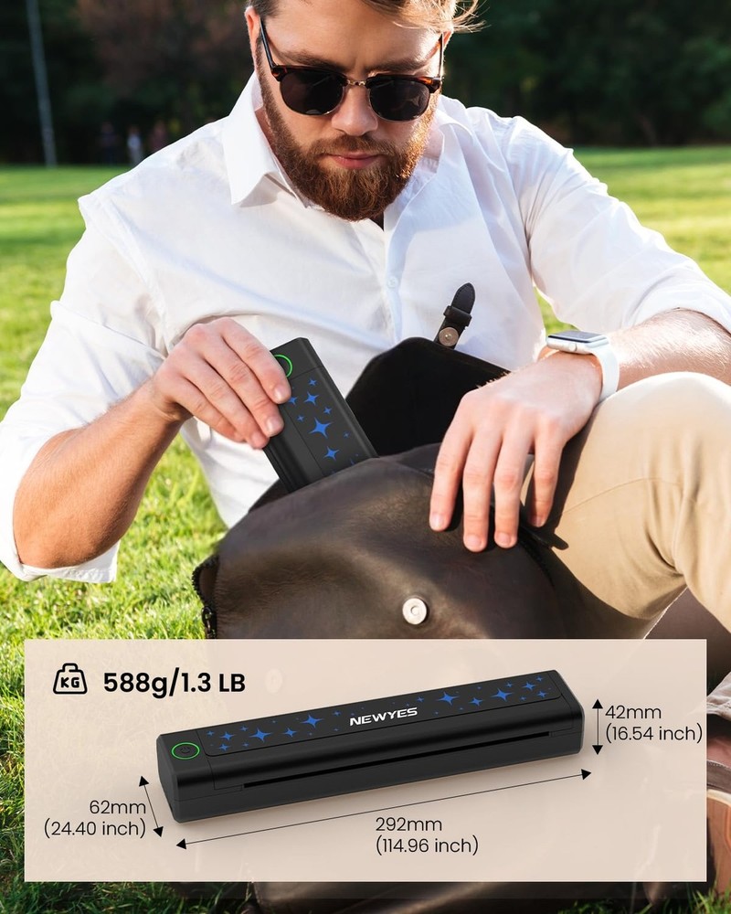 NEWYES Portable Thermal Printer Inkless Printer Wireless Connectivity Busines...