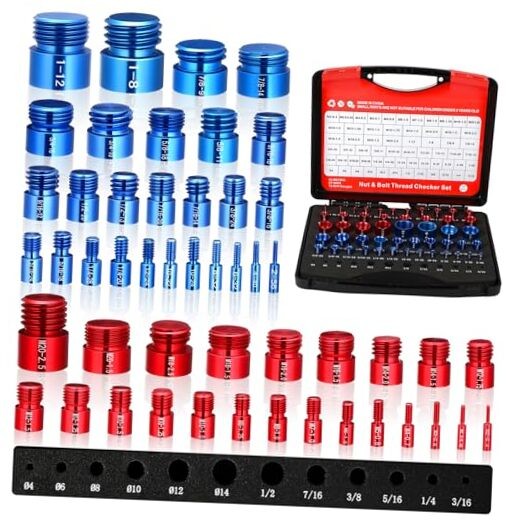 62 Pcs (50+12pcs) Thread Checker & Drill Checker, Nut and Bolt Threads