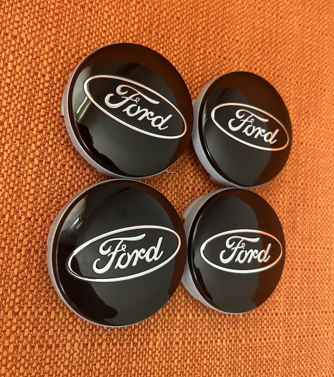 4Pcs Wheel Center Caps 2-1/8" BLACK Hubcaps Rim Emblem for Ford 54mm